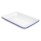 VASSOI RETTANGOLARI ENAMELWARE  23x15x2,5 CM BIANCO ACCIAIO SMALTATO (6 UNITÀ)