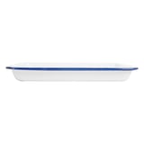 VASSOI RETTANGOLARI ENAMELWARE  23x15x2,5 CM BIANCO ACCIAIO SMALTATO (6 UNITÀ)