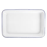VASSOI RETTANGOLARI ENAMELWARE  23x15x2,5 CM BIANCO ACCIAIO SMALTATO (6 UNITÀ)