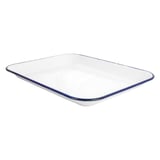 VASSOI RETTANGOLARI ENAMELWARE  34,5x25,5x2,8 CM BIANCO ACCIAIO SMALTATO (6 UNITÀ)