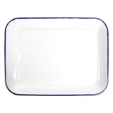 VASSOI RETTANGOLARI ENAMELWARE  34,5x25,5x2,8 CM BIANCO ACCIAIO SMALTATO (6 UNITÀ)