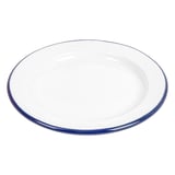 PIATTI PIANI ENAMELWARE  Ø 18x1,7 CM BIANCO ACCIAIO SMALTATO (6 UNITÀ)