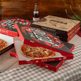 SCATOLA PIZZA 'PIZZA TIME'   29x29x3,8 CM BIANCO CARTONE A MICROCANALI (100 UNITÀ)