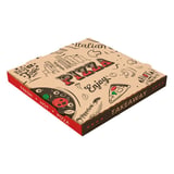 SCATOLA PIZZA 'ENJOY PIZZA'   32x32x3,8 CM NATURALE CARTONE A MICROCANALI (100 UNITÀ)