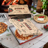 SCATOLA PIZZA 'ENJOY PIZZA'   32x32x3,8 CM NATURALE CARTONE A MICROCANALI (100 UNITÀ)