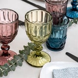 BICCHIERI DA VINO VINTAGE WAKI GLASS 'VINTAGE' 260 ML Ø8x15.5 CM VERDE CRISTAL (6 UNITÀ)