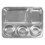 VASSOIO CON 5 COMPARTI ARTINOX  33,5x26,5x3 CM ARGENTO ACCIAIO INOX (24 UNITÀ)