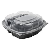 CONTENITORI COPERCHIO 3 COMP. MICROONDE  1130 ML 22,9x23,3x8,2 CM NERO PP (100 UNITÀ)