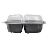 CONTENITORI COPERCHIO 3 COMP. MICROONDE  1130 ML 22,9x23,3x8,2 CM NERO PP (100 UNITÀ)