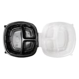 CONTENITORI COPERCHIO 3 COMP. MICROONDE  1130 ML 22,9x23,3x8,2 CM NERO PP (100 UNITÀ)