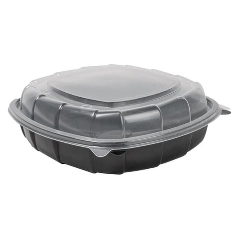 CONTENITORE COPERCHIO CERNIERA MICROONDE  1370 ML 25,1x25,8x7,4 CM NERO PP (100 UNITÀ)