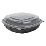 CONTENITORE COPERCHIO CERNIERA MICROONDE  1370 ML 25,1x25,8x7,4 CM NERO PP (100 UNITÀ)