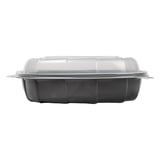 CONTENITORE COPERCHIO CERNIERA MICROONDE  1370 ML 25,1x25,8x7,4 CM NERO PP (100 UNITÀ)