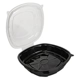 CONTENITORE COPERCHIO CERNIERA MICROONDE  1370 ML 25,1x25,8x7,4 CM NERO PP (100 UNITÀ)