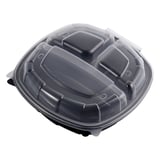 CONTENITORI COPERCHIO 3 COMP. MICROONDE  1350 ML 24,9x25,8x7,2 CM NERO PP (100 UNITÀ)