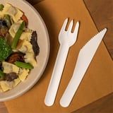 SET 4/1 POSATE + TOVAGLIOLO PAPER CUTLERY  15,8 CM BIANCO CARTA (100 UNITÀ)
