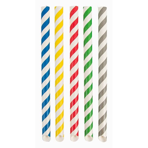 CANUCCE DRITTE A STRISCE 'BUBBLE TEA' PAPER  Ø1,2x20 CM COLORI VARIE CARTA (2400 UNITÀ)