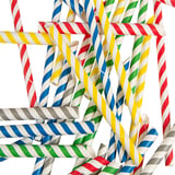 CANUCCE DRITTE A STRISCE 'BUBBLE TEA' PAPER  Ø1,2x20 CM COLORI VARIE CARTA (2400 UNITÀ)