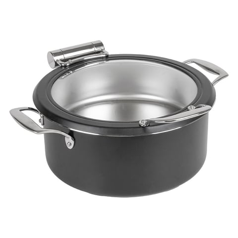 SCALDAVIVANDE ROTONDO CON FINESTRA  4 L Ø 28x38,2x16,8 CM NERO ACCIAIO INOX (1 UNITÀ)