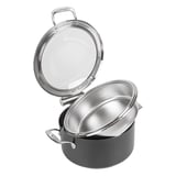 SCALDAVIVANDE ROTONDO CON FINESTRA  4 L Ø 28x38,2x16,8 CM NERO ACCIAIO INOX (1 UNITÀ)