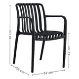 SEDIA IMPILABILE SUPRA-TEK  52x52x81 CM NERO PP (4 UNITÀ)