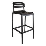 SGABELLO ALTO CON SCHIENALE SUPRA-TEK  52x51x103 CM NERO PP (4 UNITÀ)