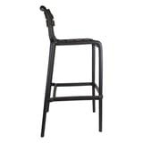 SGABELLO ALTO CON SCHIENALE SUPRA-TEK  52x51x103 CM NERO PP (4 UNITÀ)