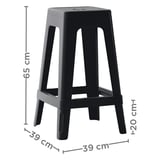 SGABELLO IMPILABILE SUPRA-TEK  39x39x65 CM NERO PP (4 UNITÀ)