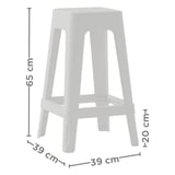SGABELLO IMPILABILE SUPRA-TEK  39x39x65 CM BIANCO PP (4 UNITÀ)