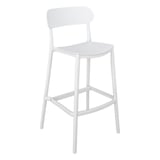 SGABELLI ALTI CON SCHIENALE SUPRA-TEK  52x46x102 CM BIANCO PP (4 UNITÀ)