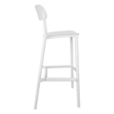 SGABELLI ALTI CON SCHIENALE SUPRA-TEK  52x46x102 CM BIANCO PP (4 UNITÀ)