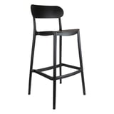SGABELLO ALTO CON SCHIENALE SUPRA-TEK  52x46x102 CM NERO PP (4 UNITÀ)