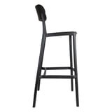 SGABELLO ALTO CON SCHIENALE SUPRA-TEK  52x46x102 CM NERO PP (4 UNITÀ)