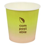 BICCHIERI BEVANDE FREDDE E CALDE 1 PARETE 'COMPOSTABLE GRADIENT' 120 ML - 4 oz 230 G/M2 Ø6,3/4,5x6 CM BIANCO CARTONE (1000 UNITÀ)