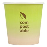 BICCHIERI BEVANDE FREDDE E CALDE 1 PARETE 'COMPOSTABLE GRADIENT' 120 ML - 4 oz 230 G/M2 Ø6,3/4,5x6 CM BIANCO CARTONE (1000 UNITÀ)