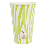 BICCHIERI BEVANDE FREDDE E CALDE 1 PARETE 'COMPOSTABLE GRASS' 480 ML - 16 oz 300 G/M2 Ø9/6x13,2 CM BIANCO CARTONE (1000 UNITÀ)
