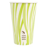 BICCHIERI BEVANDE FREDDE E CALDE 1 PARETE 'COMPOSTABLE GRASS' 480 ML - 16 oz 300 G/M2 Ø9/6x13,2 CM BIANCO CARTONE (1000 UNITÀ)