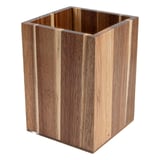 CONTENITORE QUADRATO PER POSATE WOOD  11,5x11,5x16 CM NATURALE LEGNO (1 UNITÀ)
