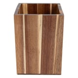CONTENITORE QUADRATO PER POSATE WOOD  11,5x11,5x16 CM NATURALE LEGNO (1 UNITÀ)