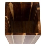 CONTENITORE QUADRATO PER POSATE WOOD  11,5x11,5x16 CM NATURALE LEGNO (1 UNITÀ)