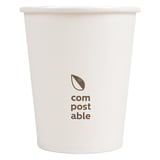 BICCHIERI BEVANDE FREDDE E CALDE 1 PARETE 'COMPOSTABLE' 240 ML - 8 oz 280 G/M2 Ø8/5,6x9,2 CM BIANCO CARTONE (1000 UNITÀ)
