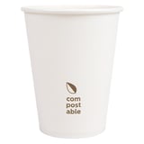 BICCHIERI BEVANDE FREDDE E CALDE 1 PARETE 'COMPOSTABLE' 360 ML - 12 oz 300 G/M2 Ø9/6x11 CM BIANCO CARTONE (1000 UNITÀ)