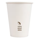 BICCHIERI BEVANDE FREDDE E CALDE 1 PARETE 'COMPOSTABLE' 360 ML - 12 oz 300 G/M2 Ø9/6x11 CM BIANCO CARTONE (1000 UNITÀ)