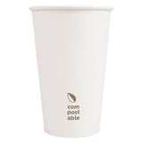 BICCHIERI BEVANDE FREDDE E CALDE 1 PARETE 'COMPOSTABLE' 480 ML - 16 oz 300 G/M2 Ø9/6x13,2 CM BIANCO CARTONE (1000 UNITÀ)