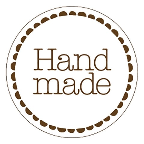 1000 U. ETICHETTE ADESIVE HAND MADE   Ø 4 CM BIANCO ADESIVO (1 UNITÀ)