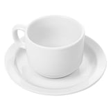 TAZZE CAFFÉ + PIATTINO AKALA 250 ML Ø8,8x6,5 CM BIANCO PORCELLANA (12 UNITÀ)