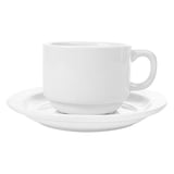 TAZZE CAFFÉ + PIATTINO AKALA 250 ML Ø8,8x6,5 CM BIANCO PORCELLANA (12 UNITÀ)