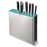 RACK PER COLTELLI 10 POSTI   32x7x31 CM ARGENTO ACCIAIO INOX (1 UNITÀ)