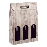 SCATOLE 3 BOTTIGLIE  27x9x38,5 CM LEGNO CARTONE (30 UNITÀ)