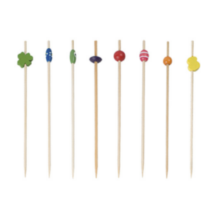 spiedini decorati bamboo 12 (h) cm colori varie bambÙ (100 unitÀ)